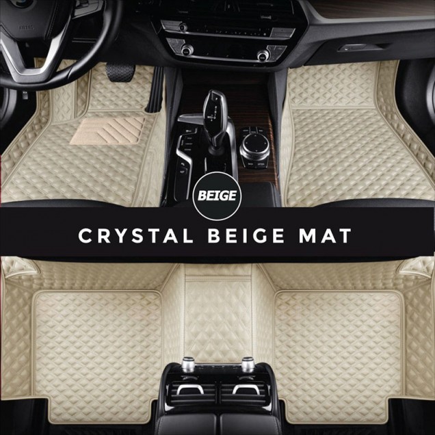Beige Crystal Elite Luxury Hybrid Car Floor Mats Websites