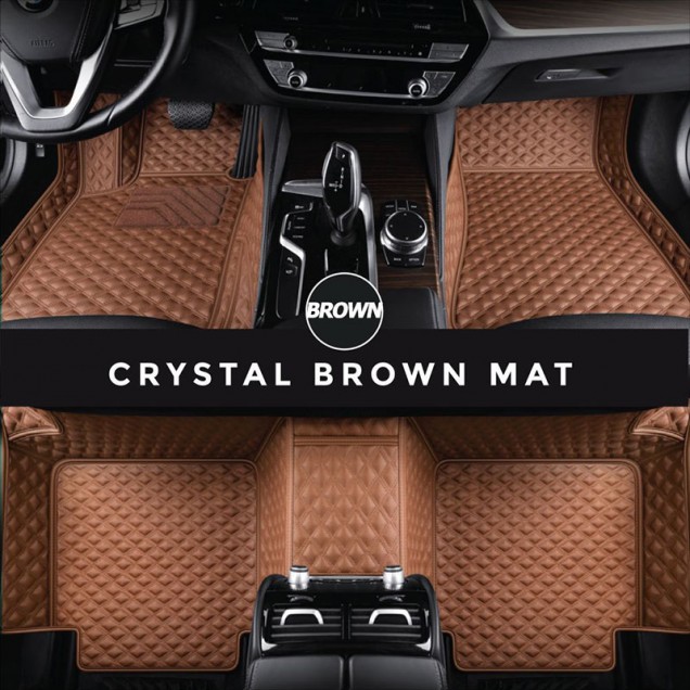 Brown Crystal Elite Luxury Hybrid Car Floor Mats Websites