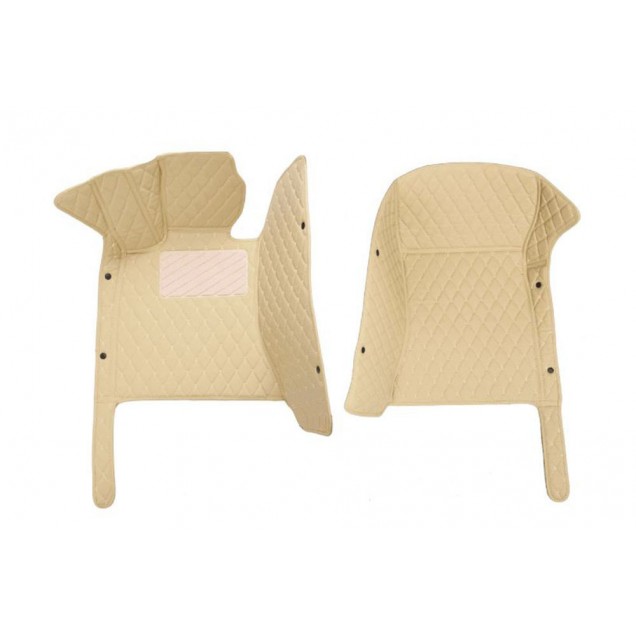 Beige Luxury Leather Diamond Car Floor Mats Websites
