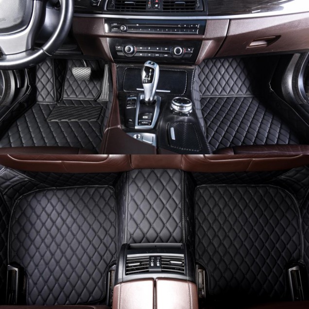 Black and Black Stitching Luxury Leather Diamond Car Mats Websites Black and Black Stitching Luxury Leather Diamond Car Mats Websites
