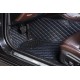 Black and Blue Stitching Luxury Leather Diamond Car Floor Mats Websites