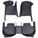 Black and Blue Stitching Luxury Leather Diamond Car Floor Mats Websites