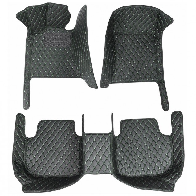 Black and Green Stitching Luxury Leather Diamond Car Mats Websites Black and Green Stitching Luxury Leather Diamond Car Mats Websites