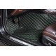 Black and Green Stitching Luxury Leather Diamond Car Floor Mats Websites