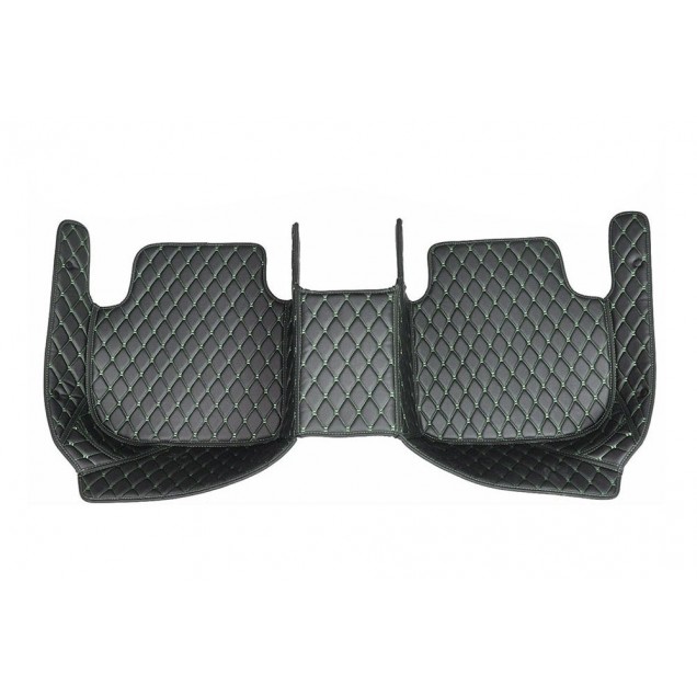 Black and Green Stitching Luxury Leather Diamond Car Floor Mats Websites