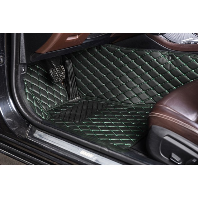 Black and Green Stitching Luxury Leather Diamond Car Mats Websites Black and Green Stitching Luxury Leather Diamond Car Mats Websites