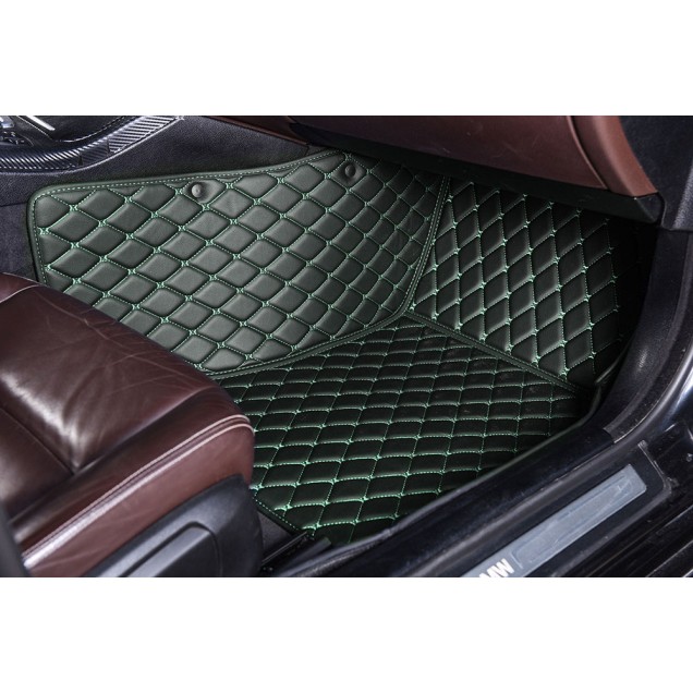 Black and Green Stitching Luxury Leather Diamond Car Mats Websites Black and Green Stitching Luxury Leather Diamond Car Mats Websites