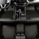 Black and Yellow Stitching Luxury Leather Diamond Car Floor Mats Websites