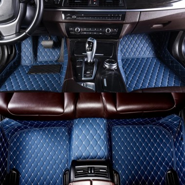 Blue Luxury Leather Diamond Car Floor Mats Websites