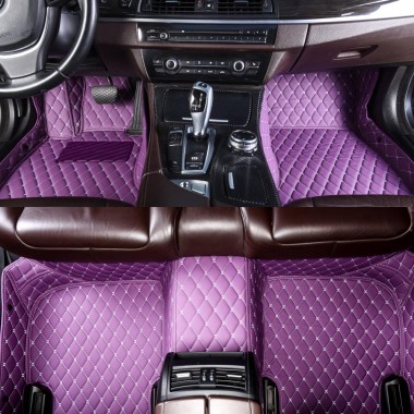 Purple Luxury Leather Diamond Car Floor Mats Websites