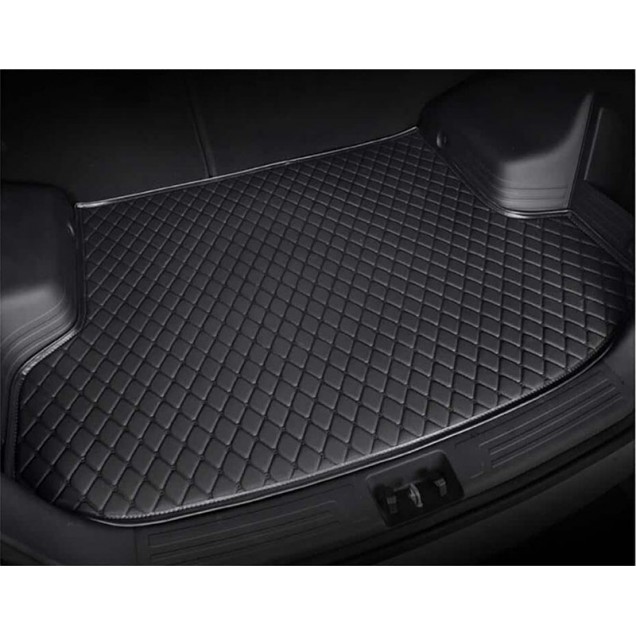 Black and Black Stitching Luxury Leather Diamond Trunk Base Mats Websites