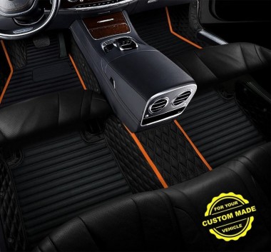 Orange Hybrid Line Series Premium Car Floor Mats Websites