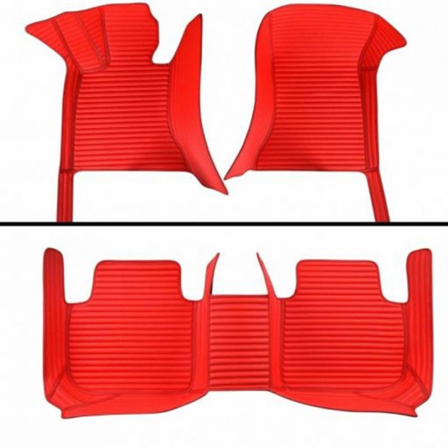 Red Luxury Leather Stripe Car Floor Mats Websites